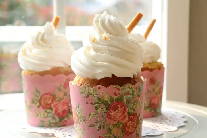 whipped cream on cupcakes