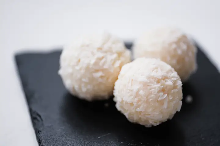 Coconut sweets with desiccated coconut