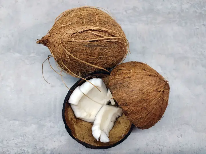shaved broken coconuts