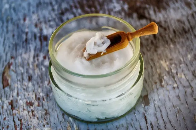 Glass Container with Coconut Oil