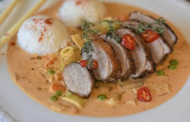 Duck breast red curry