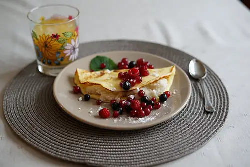 coconut flour pancakes with berries